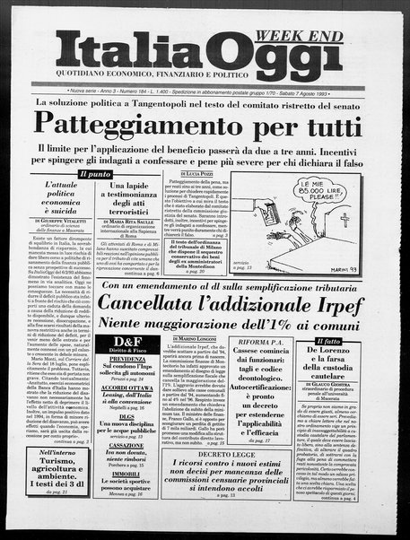 Italia oggi : quotidiano di economia finanza e politica